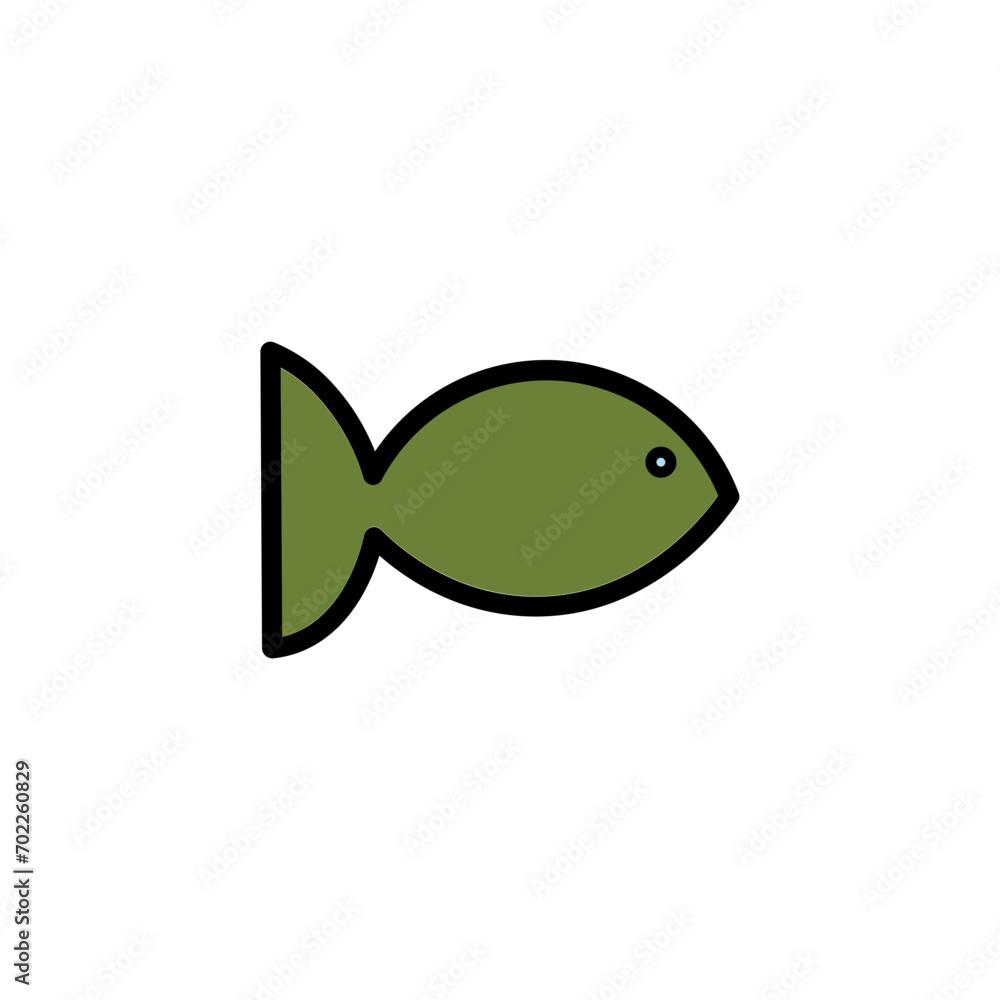 Fish Fishing Water Filled Outline Icon Fish Fishing Water Filled Outline Icon