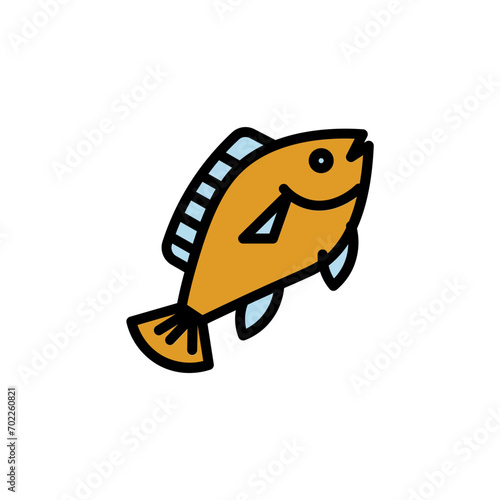 Fish Fresh Tilapia Filled Outline Icon