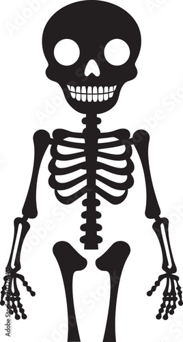Cartoon Skeleton Friend Cute Vector Icon Cheerful Skeletal Embrace Black Logo
