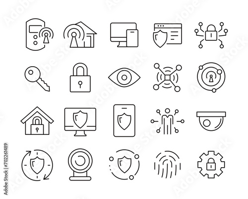 Security and Safe Icons - Vector Line. Editable Stroke.