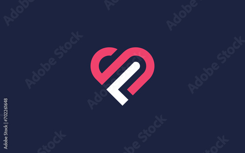 letter sl with love logo icon design vector design template inspiration