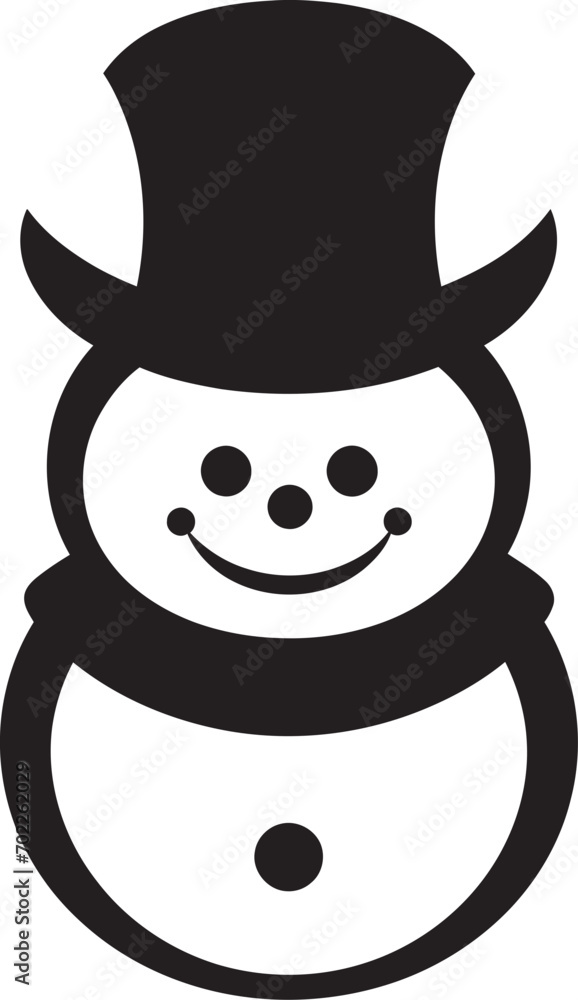 Charming Snowman Joy Cute Vector Icon Adorable Snowy Embrace Black Logo Icon Charming Snowman Joy Cute Vector Icon Adorable Snowy Embrace Black Logo Icon