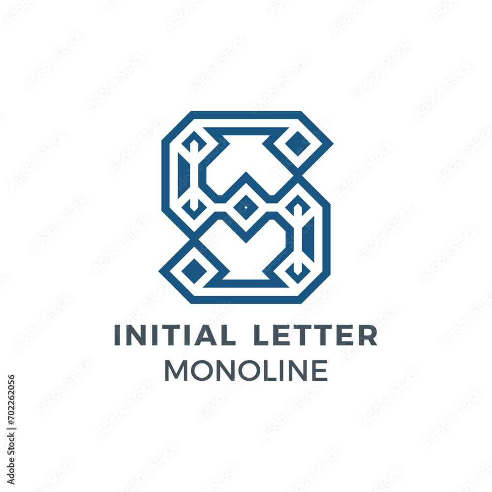 Fototapeta premium Initial Letter D Blue Colour Mark Creative Logo