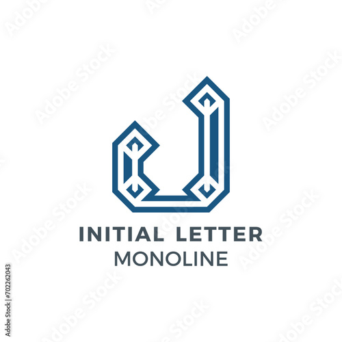 Initial Letter D Blue Colour Mark Creative Logo