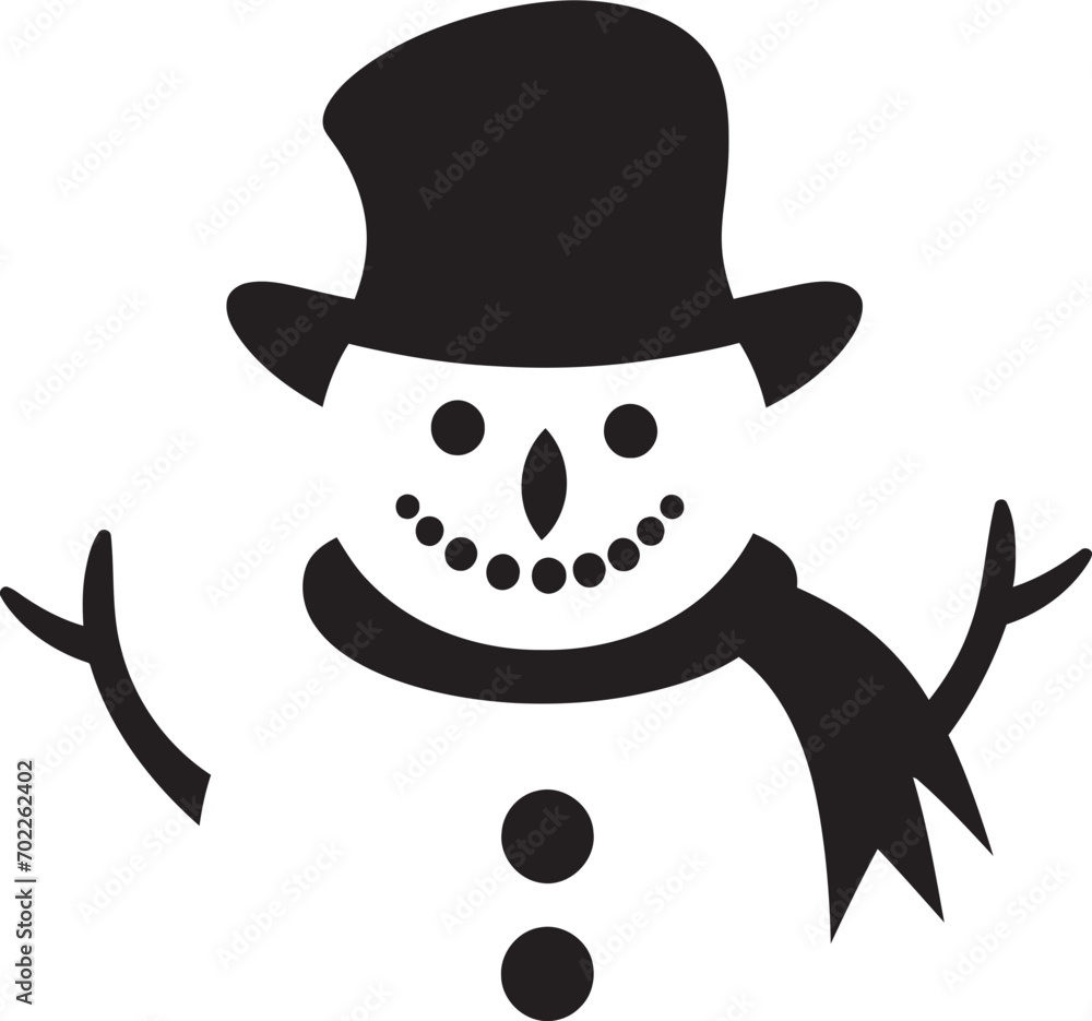 Snowman Sparkle Black Vector Design Snowflake Delight Cute Black Icon Snowman Sparkle Black Vector Design Snowflake Delight Cute Black Icon