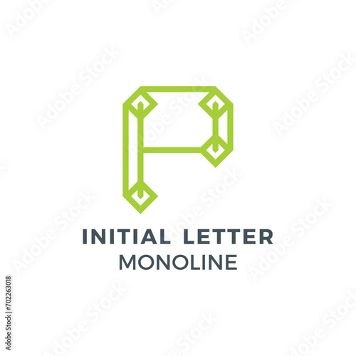 Initial Letter D Green Colour Mark Creative Logo