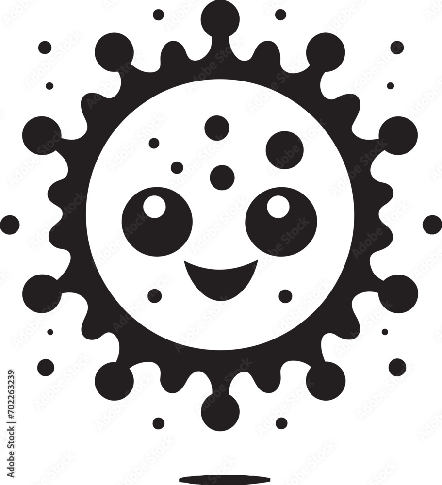 Infectious Delight Black Vector Design Radiant Virus Wonder Cute Black Icon Infectious Delight Black Vector Design Radiant Virus Wonder Cute Black Icon