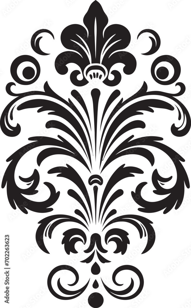 Graceful Patterns Black Vector Logo Detailed Sophistication Ornament Icon