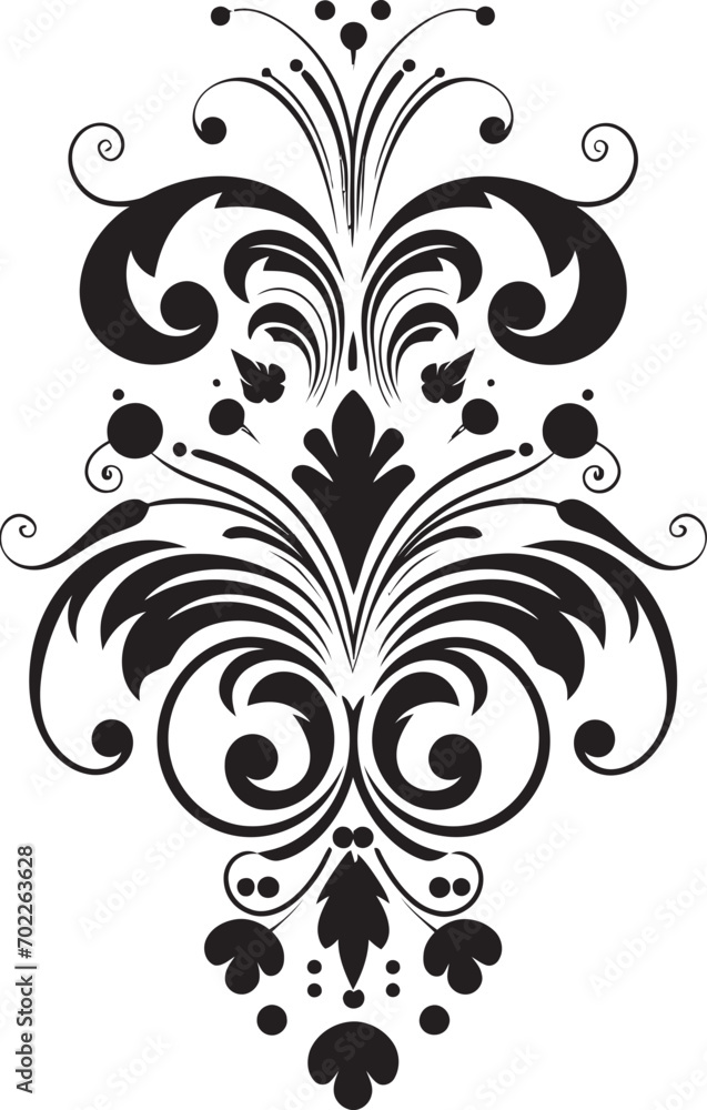 Subtle Embellishment Black Logo Design Elegant Curves Vector Ornament Icon