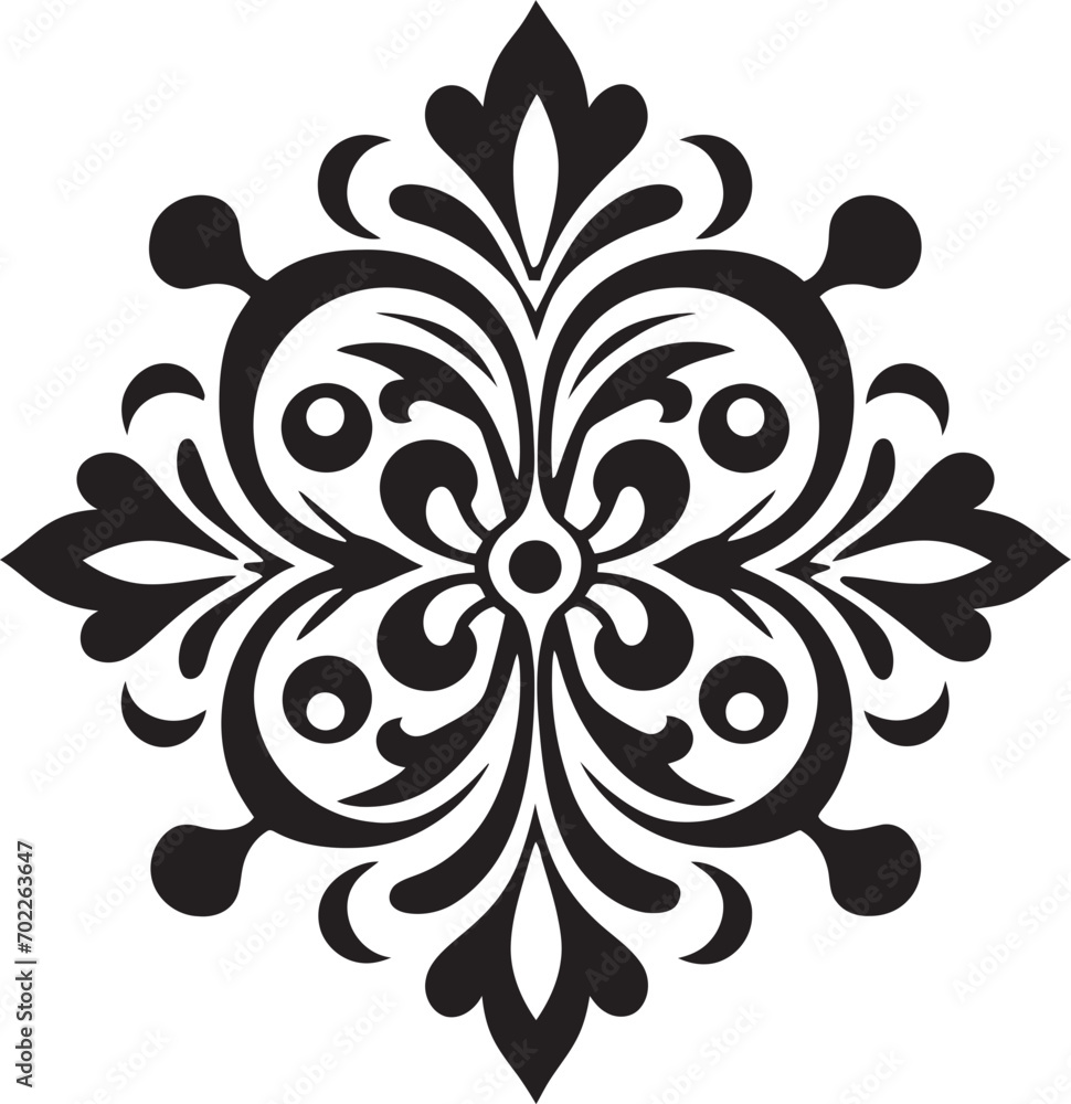Elegant Spirals Decorative Vector Icon Delicate Lines Black Element Emblem
