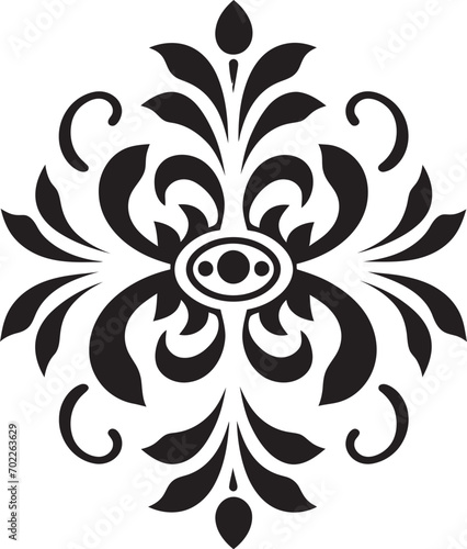 Elegant Curves Vector Ornament Icon Refined Decorum Black Emblem Icon