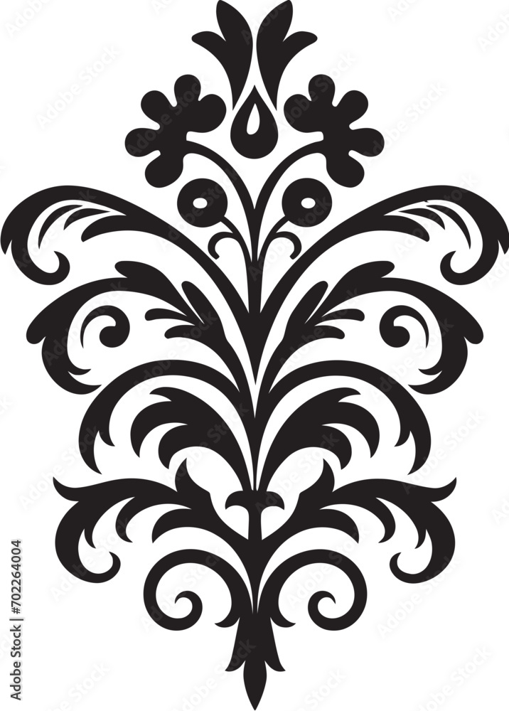 Intricate Beauty Black Logo Design Timeless Elegance Ornament Icon