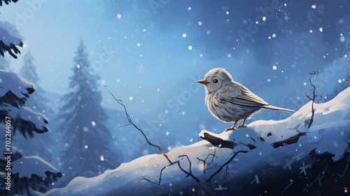 Sparrow Bird in the snow © Abdulmueed