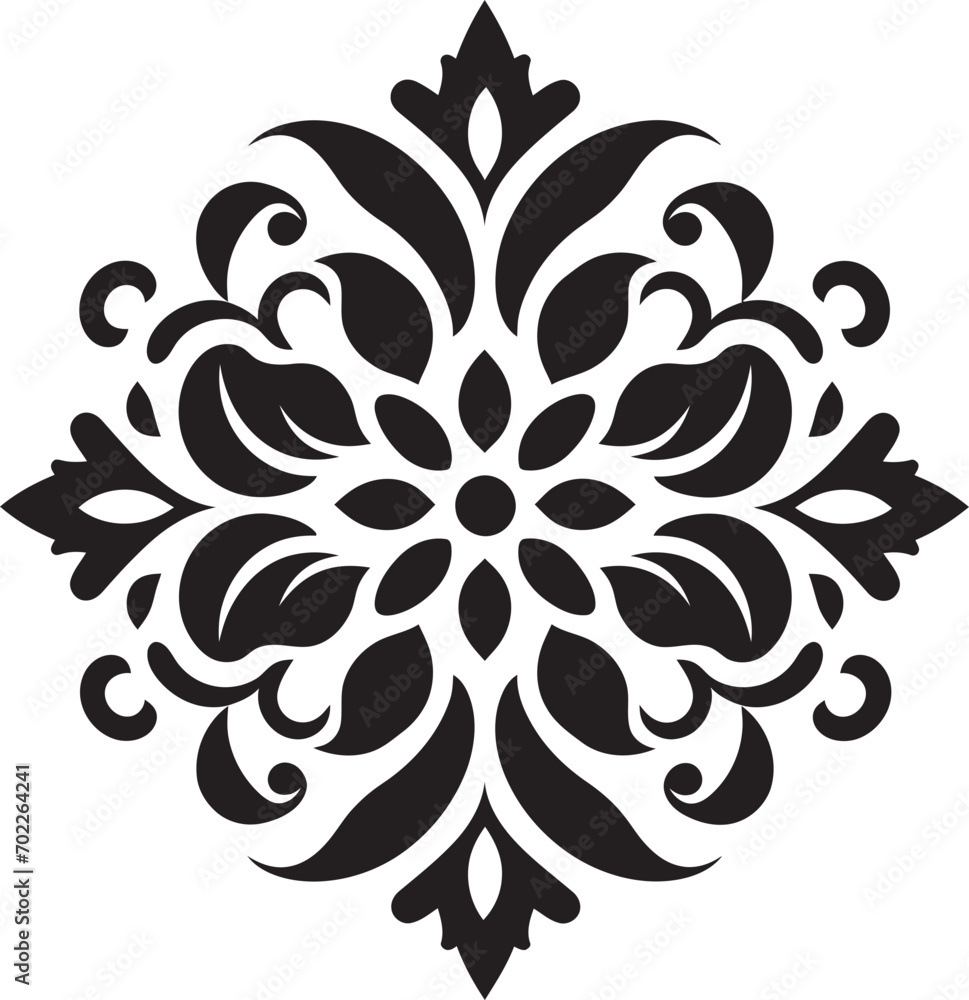 Artistic Flourish Black Decorative Icon Timeless Charm Decorative Vector Design