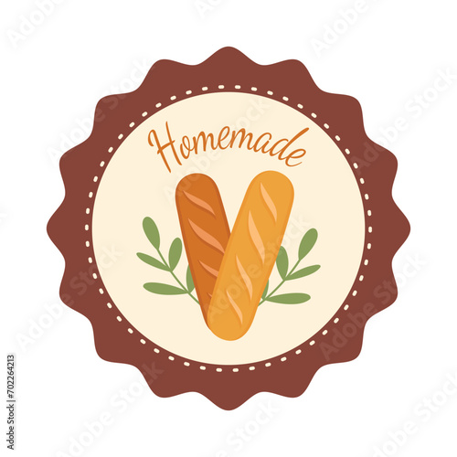 Bread and bakery vector design art. Cute icon of kinds of fresh tasty bread 