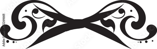 Detailed Ribbon Elegance Black Icon Design Stylish Ribbon Ornamentation Decorative Icon Emblem
