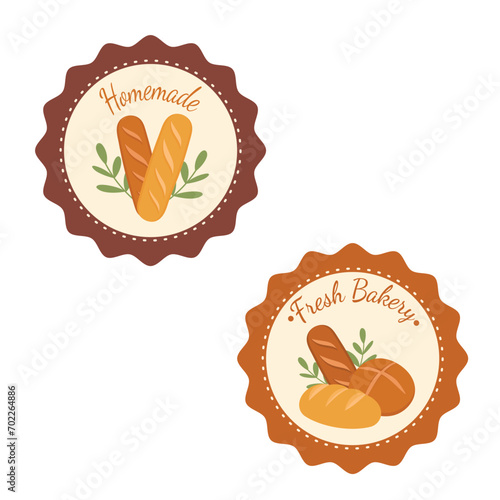 Bread and bakery vector design art. Cute icon of kinds of fresh tasty bread 
