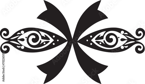 Exquisite Ribbon Elements Black Logo Emblem Refined Ribbon Finesse Vector Black Emblem