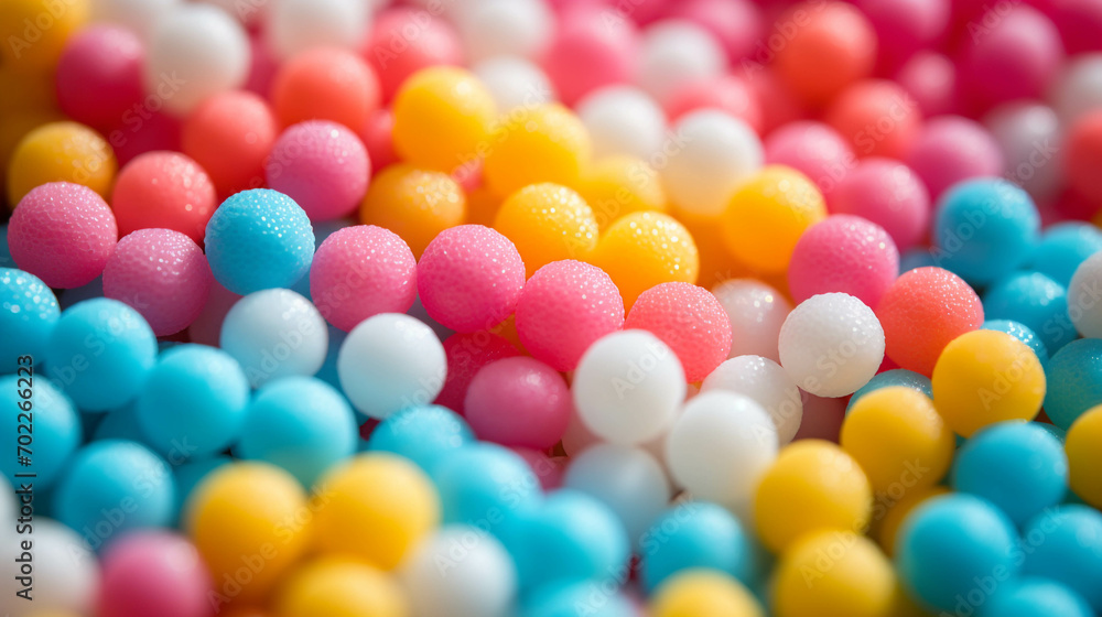 There were piles of colorful beads. There were piles of colorful beads.