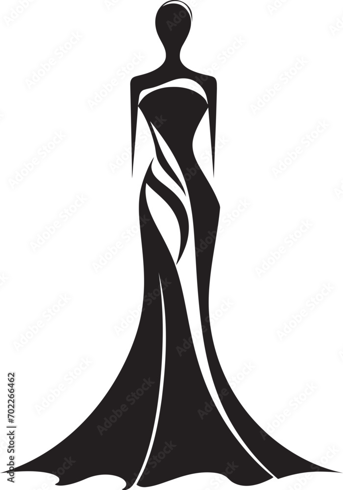 Fashionistas Favorite Vector Womans Dress Designer Elegance Iconic Black Dress Emblem Fashionistas Favorite Vector Womans Dress Designer Elegance Iconic Black Dress Emblem