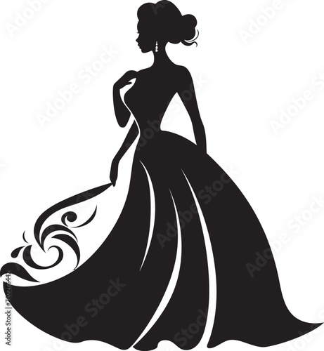 Runway Radiance Iconic Dress Emblem Glamorous Affair Womans Black Logo Dress