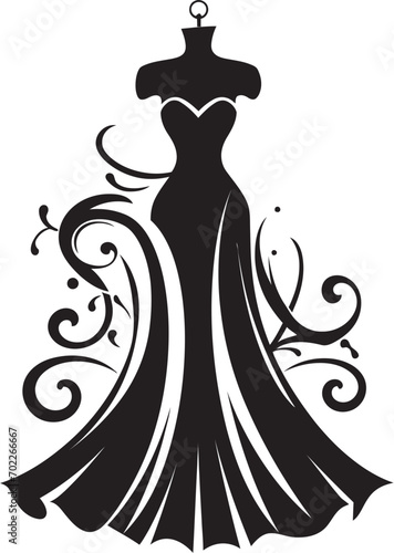 Glamorous Style Vector Dress Icon Designer Collection Black Logo Dress
