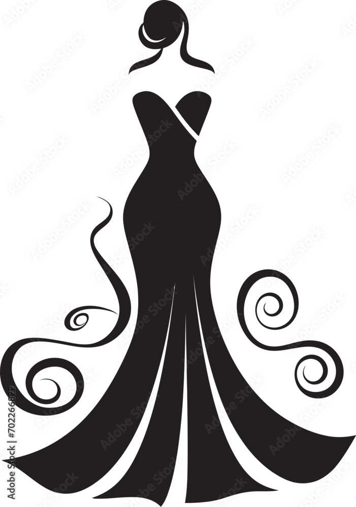 Fashionistas Choice Black Dress Design Chic Couture Designer Dress Icon