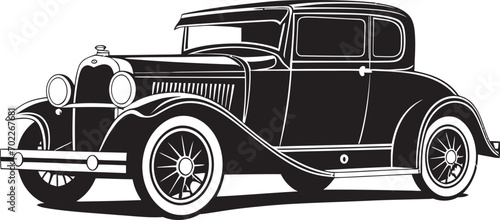 Vintage Classics Car Icon Emblem Retro Revival Black Vintage Logo