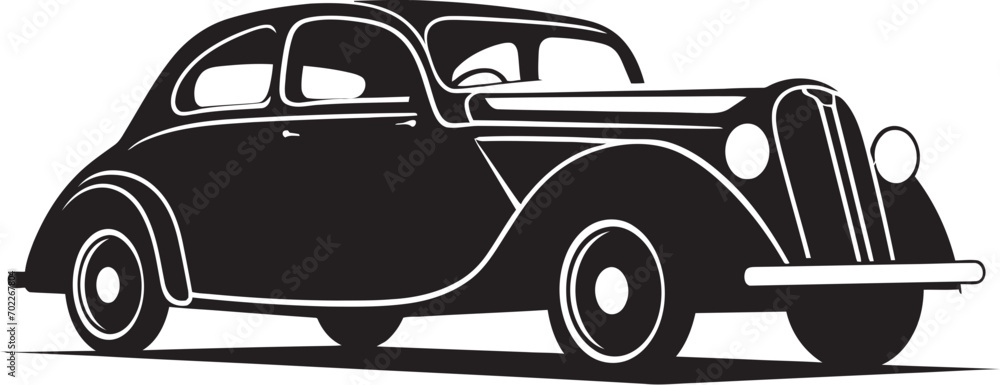 Classic Allure Vintage Car Icon Ride Through Time Black Car Emblem