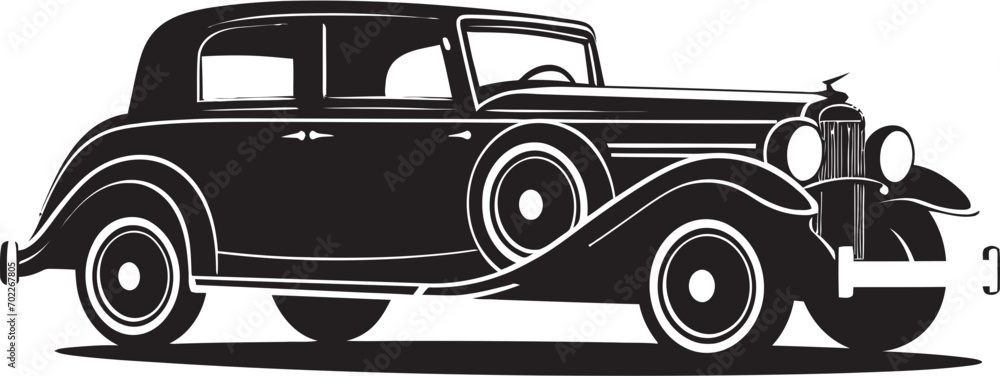 Historical Elegance Black Car Emblem Vintage Essence Logo Icon Design