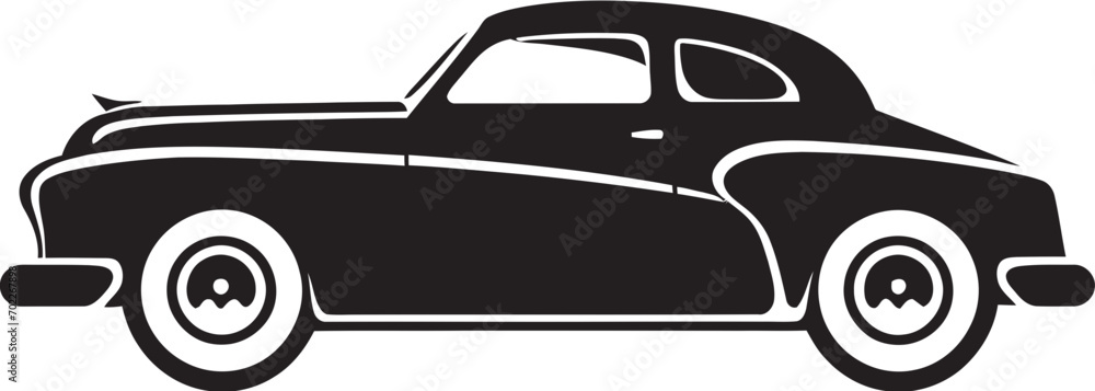 Retro Reminiscence Vintage Car Design Iconic Vintage Black Logo Vintage Car
