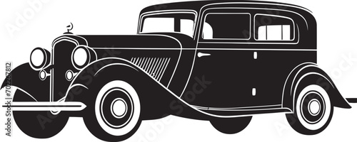 Retro Reminiscence Vintage Car Icon Iconic Vintage Black Logo Design © BABBAN