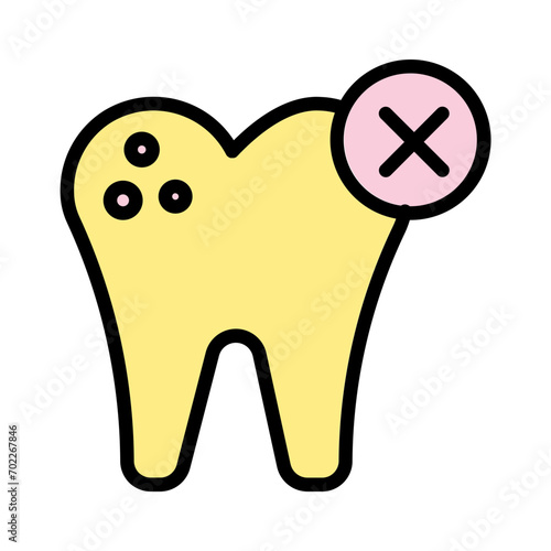Bad Care Teeth Filled Outline Icon