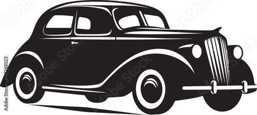 Old Fashioned Cruisers Car Logo Icon Vintage Heritage Black Car Vector