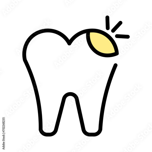 Ache Dental Tooth Filled Outline Icon