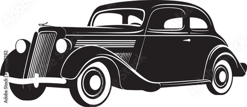 Old School Elegance Black Car Vintage Vibe Logo Icon Emblem