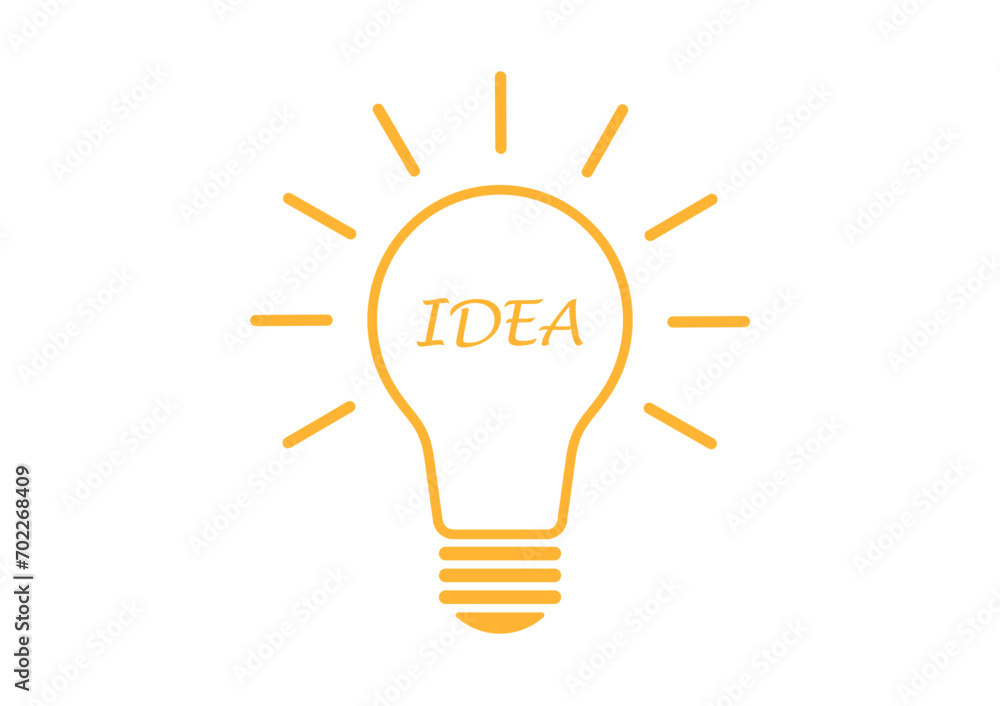 Light Bulb Icon Symbol with Idea Concept Isolated on White Background. Idea, Innovation, Inspiration and Creativity Concept. Vector Illustration. Light Bulb Icon Symbol with Idea Concept Isolated on White Background. Idea, Innovation, Inspiration and Creativity Concept. Vector Illustration.