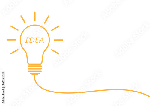 Light Bulb with Idea Concept on White Background. Idea, Innovation, Inspiration and Creativity Concept. Vector Illustration.
