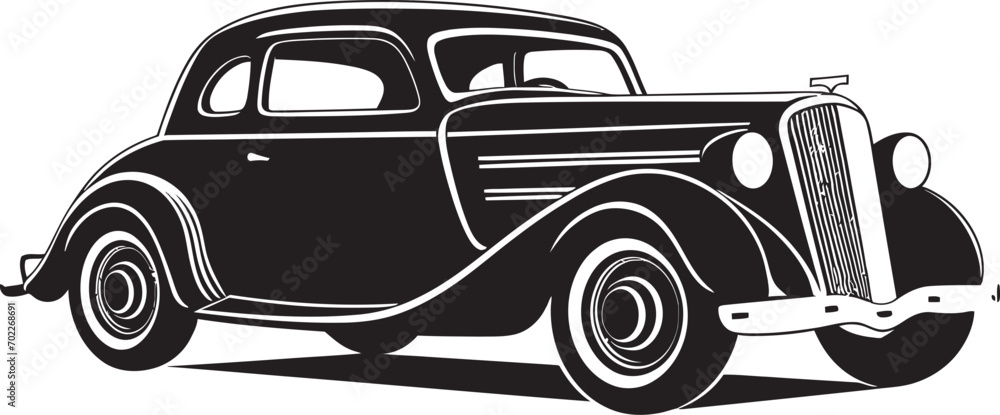 Timeless Charm Black Car Emblem Vintage Vistas Car Icon Design