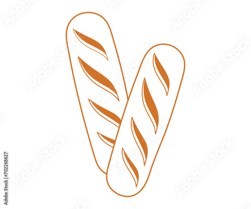 Bread and bakery vector design art. Cute icon of kinds of fresh tasty bread 