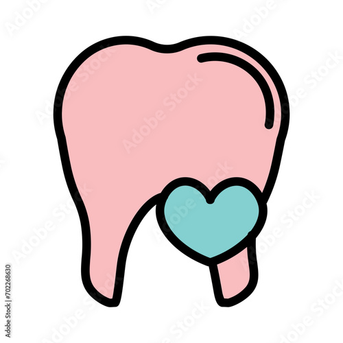 Care Dental Tooth Filled Outline Icon