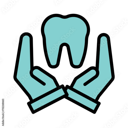 Care Dental Tooth Filled Outline Icon