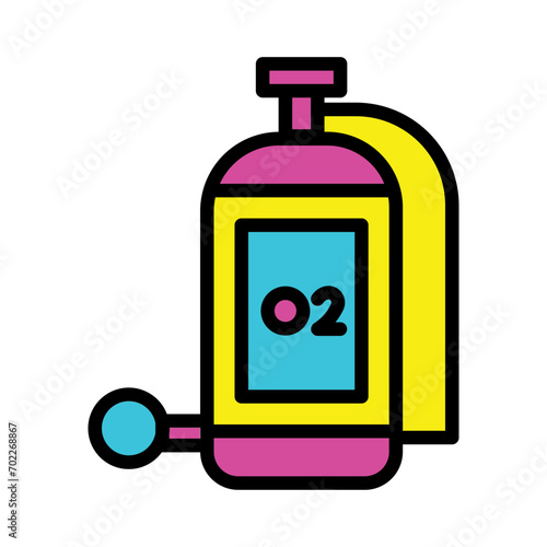 Bottle Diving Oxygen Filled Outline Icon