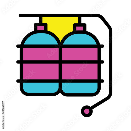 Cylinder Tank Diving Filled Outline Icon