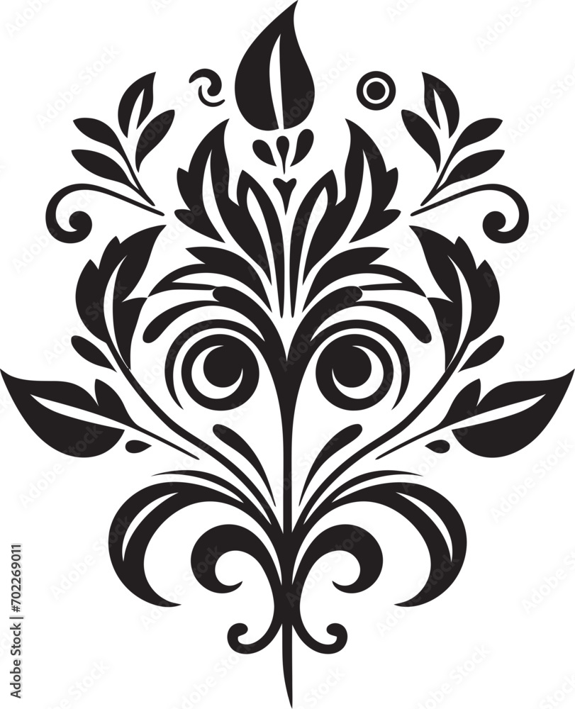 Obraz premium Elegant Patterns Vintage Deco Icon Antique Opulence Black Emblem Emblem