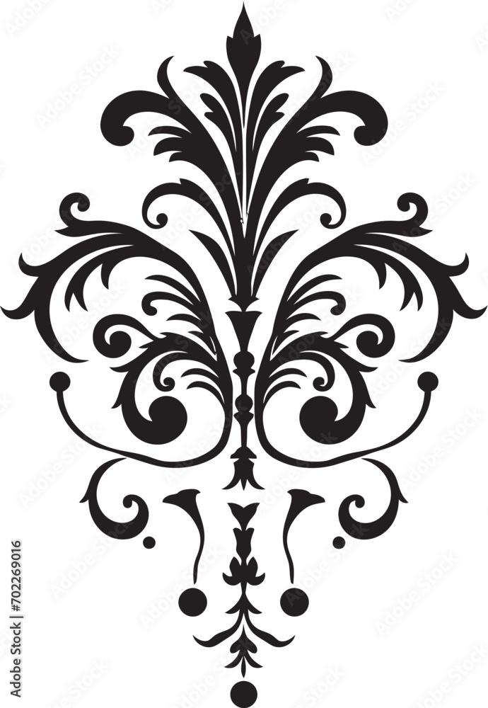 Delicate Mastery Vintage Emblem Icon Filigree Reverie Black Deco Logo