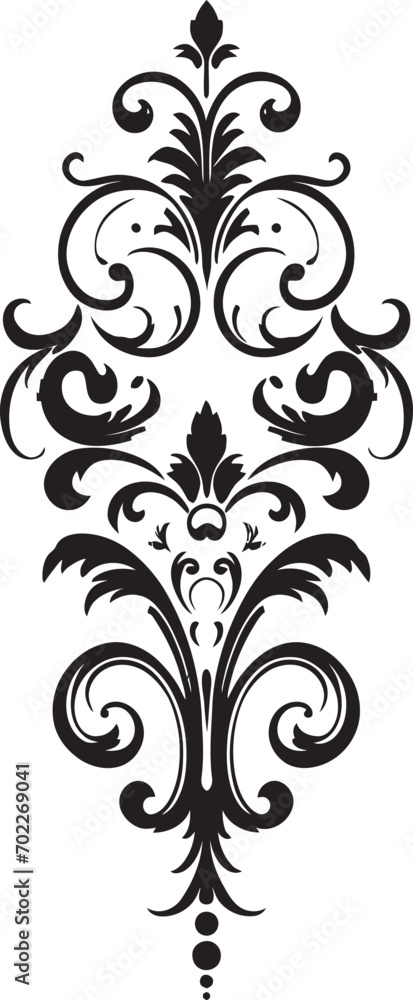 Intricate Patterns Black Emblem Icon Opulent Engravings Vintage Logo Design