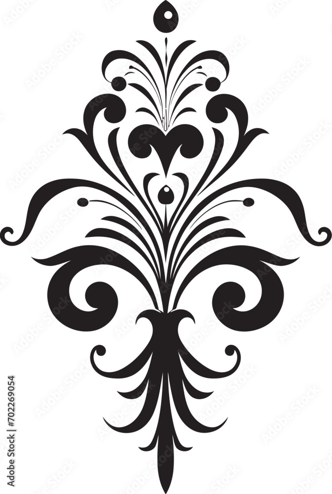 Gilded Flourishes Black Filigree Icon Delicate Mastery Vintage Emblem Emblem