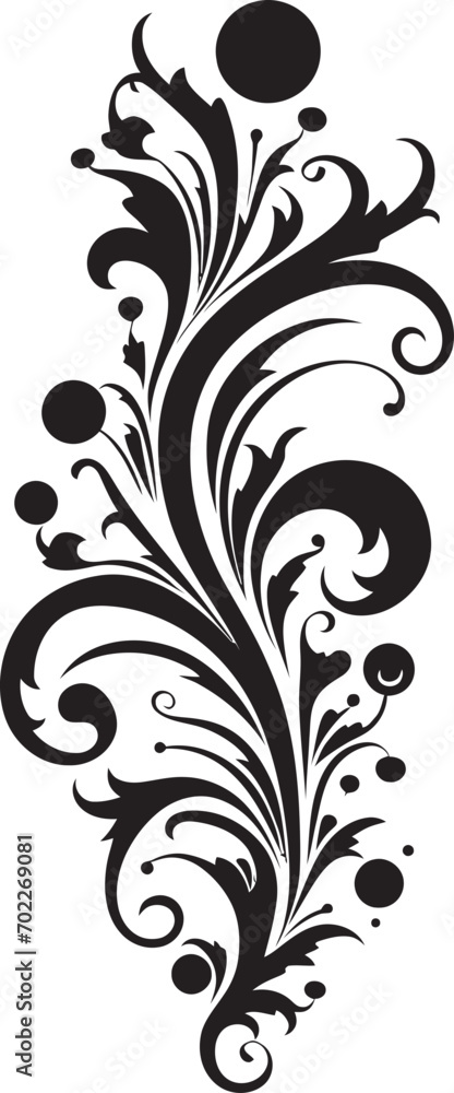 Victorian Elegance Filigree Emblem Icon Intricate Patterns Black Emblem Icon