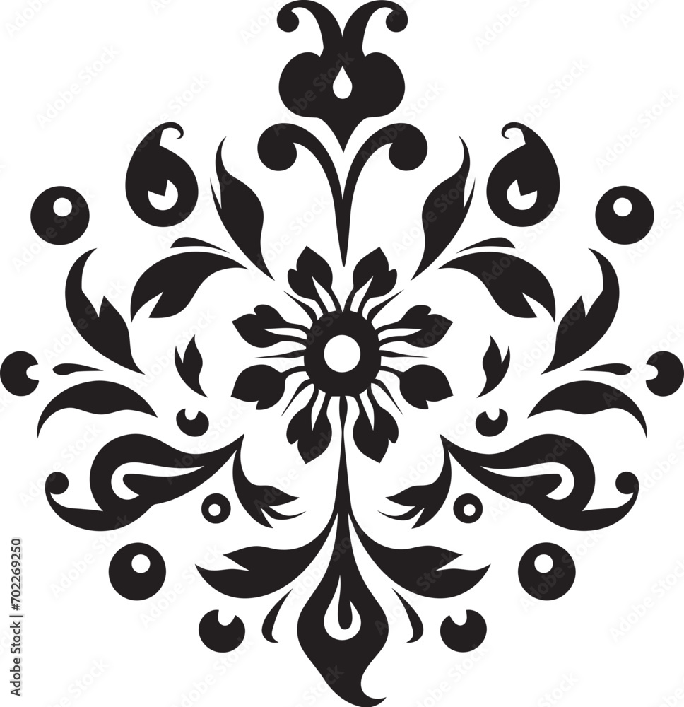 Elegant Artistry Black Logo Design Victorian Elegance Filigree Emblem Icon